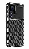Eiroo Rugged Carbon Xiaomi 12T Pro Siyah Silikon Klf