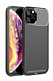 Eiroo Rugged Carbon iPhone 11 Pro Max Siyah Silikon Klf
