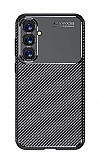 Eiroo Rugged Carbon Samsung Galaxy S23 FE Siyah Silikon Klf