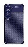 Eiroo Rugged Carbon Samsung Galaxy S23 Plus Lacivert Silikon Klf