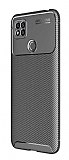 Eiroo Rugged Carbon Xiaomi Redmi 9C Siyah Silikon Klf