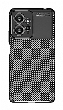 Eiroo Rugged Carbon Xiaomi Redmi Note 12 4G Siyah Silikon Klf