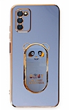 Eiroo Samsung Galaxy A03s Baby Panda Standl Mavi Silikon Klf