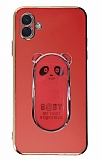 Eiroo Samsung Galaxy A04 Baby Panda Standl Krmz Silikon Klf
