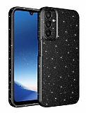 Eiroo Samsung Galaxy A14 Ultra Simli Siyah Silikon Klf