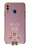 Eiroo Samsung Galaxy A20 / A30 Baby Bear Standl Mor Silikon Klf