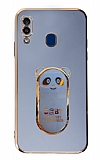 Eiroo Samsung Galaxy A20 / A30 Baby Panda Standl Mavi Silikon Klf