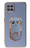 Eiroo Samsung Galaxy A22 4G Baby Panda Standl Mavi Silikon Klf