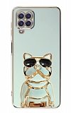 Eiroo Samsung Galaxy A22 4G Bulldog Standl Yeil Silikon Klf