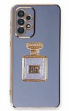 Eiroo Samsung Galaxy A53 5G Aynal Parfm Standl Mavi Silikon Klf