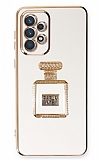 Eiroo Samsung Galaxy A53 5G Aynal Parfm Standl Beyaz Silikon Klf