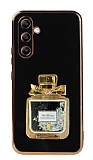 Eiroo Samsung Galaxy A34 Tal Parfm Standl Siyah Silikon Klf