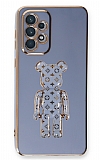 Eiroo Samsung Galaxy A53 5G Bearbrick Standl Mavi Silikon Klf