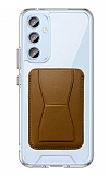Eiroo Samsung Galaxy A54 Kahverengi Kartlkl Standl Ultra Koruma Klf