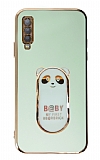 Eiroo Samsung Galaxy A7 2018 Baby Panda Standl Yeil Silikon Klf