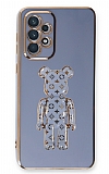 Eiroo Samsung Galaxy A72 / A72 5G Bearbrick Standl Mavi Silikon Klf