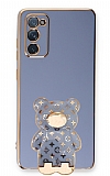 Eiroo Samsung Galaxy S20 FE Lks Ay Standl Mavi Silikon Klf