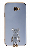 Eiroo Samsung Galaxy J4 Plus Baby Bear Standl Mavi Silikon Klf