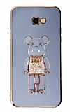 Eiroo Samsung Galaxy J4 Plus Candy Bear Standl Mavi Silikon Klf
