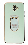 Eiroo Samsung Galaxy J6 Plus Baby Panda Standl Yeil Silikon Klf