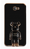 Eiroo Samsung Galaxy J7 Prime Baby Bear Standl Siyah Silikon Klf