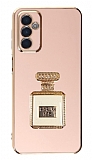 Eiroo Samsung Galaxy M23 Aynal Parfm Standl Pembe Silikon Klf