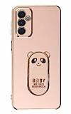 Eiroo Samsung Galaxy M23 Baby Panda Standl Pembe Silikon Klf