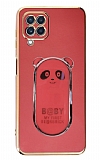 Eiroo Samsung Galaxy M32 4G Baby Panda Standl Krmz Silikon Klf