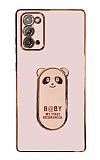 Eiroo Samsung Galaxy Note 20 Baby Panda Standl Pembe Silikon Klf