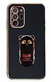 Eiroo Samsung Galaxy Note 20 Ultra Baby Panda Standl Siyah Silikon Klf