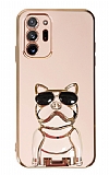 Eiroo Samsung Galaxy Note 20 Ultra Bulldog Standl Pembe Silikon Klf