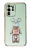 Eiroo Samsung Galaxy Note 20 Ultra Candy Bear Standl Yeil Silikon Klf