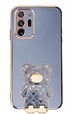 Eiroo Samsung Galaxy Note 20 Ultra Lks Ay Standl Mavi Silikon Klf