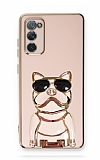 Eiroo Samsung Galaxy S20 FE Bulldog Standl Pembe Silikon Klf