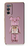 Eiroo Samsung Galaxy S20 FE Candy Bear Standl Mor Silikon Klf
