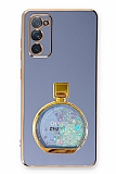 Eiroo Samsung Galaxy S20 FE Parfm iesi Standl Mavi Silikon Klf
