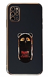 Eiroo Samsung Galaxy S20 Plus Baby Panda Standl Siyah Silikon Klf