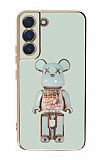 Eiroo Samsung Galaxy S21 FE 5G Candy Bear Standl Yeil Silikon Klf