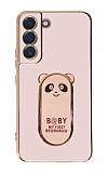 Eiroo Samsung Galaxy S22 Plus 5G Baby Panda Standl Pembe Silikon Klf