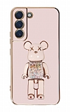 Eiroo Samsung Galaxy S22 Plus 5G Candy Bear Standl Pembe Silikon Klf