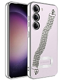 Eiroo Samsung Galaxy S23 Plus Su Yolu Zincirli Silver Silikon Klf