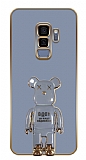 Eiroo Samsung Galaxy S9 Plus Baby Bear Standl Mavi Silikon Klf