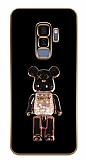 Eiroo Samsung Galaxy S9 Plus Candy Bear Standl Kamera Korumal Siyah Silikon Klf