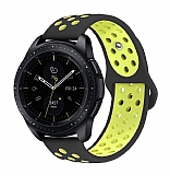Eiroo Samsung Galaxy Watch Silikon Spor Siyah-Sar Kordon (46 mm)