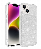 Eiroo Silvery iPhone 14 Simli Silver Silikon Klf