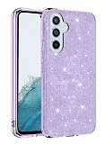 Eiroo Silvery Samsung Galaxy A34 Simli Mor Silikon Klf