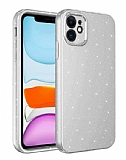 Eiroo Sleek iPhone 11 Kamera Korumal Simli Gri Silikon Klf