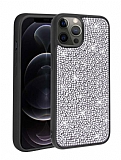 Eiroo Stone iPhone 12 Pro Tal Siyah Silikon Klf