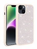 Eiroo Stone iPhone 14 Plus Tal Beyaz Silikon Klf