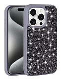 Eiroo Stone iPhone 15 Pro Max Tal Gri Silikon Klf